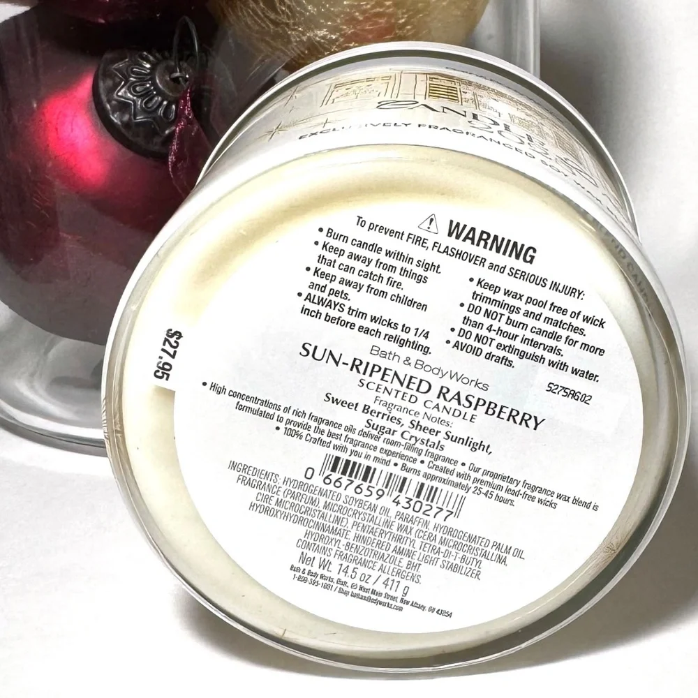 SUN-RIPENED RASPBERRY 3-Wick Candle - Picture 3 of 4